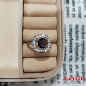 انگشتر زنانه نگیندار فری سایز رنگ نقره ای کد ANG191463W