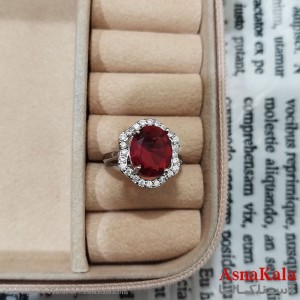 انگشتر زنانه نگیندار فری سایز رنگ نقره ای کد ANG191465W