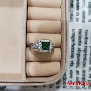 انگشتر زنانه نگیندار فری سایز رنگ نقره ای کد ANG191467W