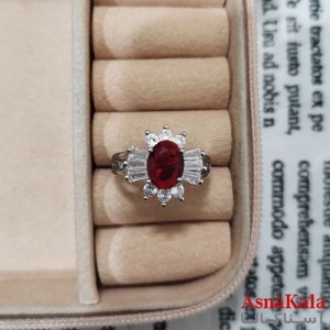 انگشتر زنانه نگیندار فری سایز رنگ نقره ای کد ANG191468W