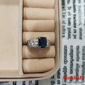 انگشتر زنانه نگیندار فری سایز رنگ نقره ای کد ANG191472W