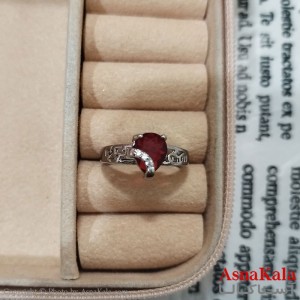 انگشتر زنانه نگیندار فری سایز رنگ نقره ای کد ANG191475W