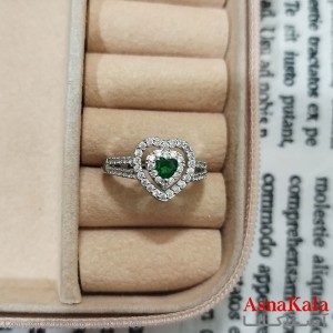 انگشتر زنانه نگیندار فری سایز رنگ نقره ای کد ANG191477W