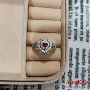 انگشتر زنانه نگیندار فری سایز رنگ نقره ای کد ANG191479W