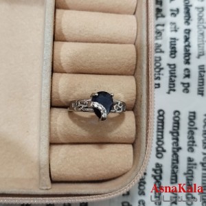 انگشتر زنانه نگیندار فری سایز رنگ نقره ای کد ANG191480W