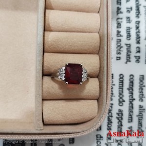 انگشتر زنانه نگیندار فری سایز رنگ نقره ای کد ANG191483W