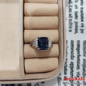 انگشتر زنانه نگیندار فری سایز رنگ نقره ای کد ANG191485W