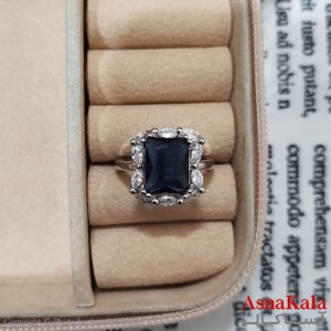 انگشتر زنانه نگیندار فری سایز رنگ نقره ای کد ANG191488W