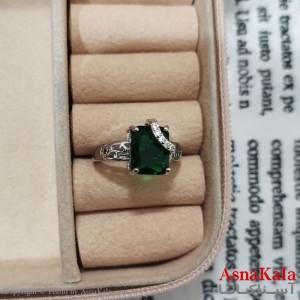 انگشتر زنانه نگیندار فری سایز رنگ نقره ای کد ANG191489W