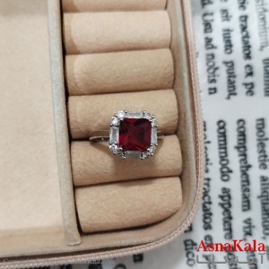 انگشتر زنانه نگیندار فری سایز رنگ نقره ای کد ANG191491W