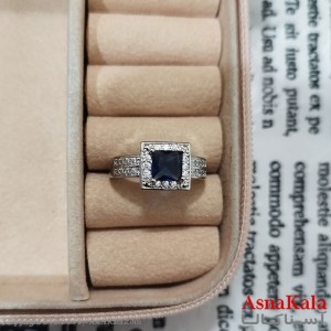 انگشتر زنانه نگیندار فری سایز رنگ نقره ای کد ANG191493W