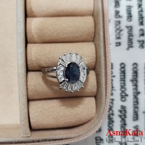 انگشتر زنانه نگیندار فری سایز رنگ نقره ای کد ANG191494W