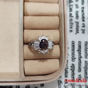 انگشتر زنانه نگیندار فری سایز رنگ نقره ای کد ANG191495W