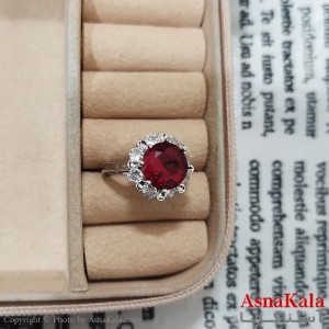 انگشتر زنانه نگیندار فری سایز رنگ نقره ای کد ANG191496W