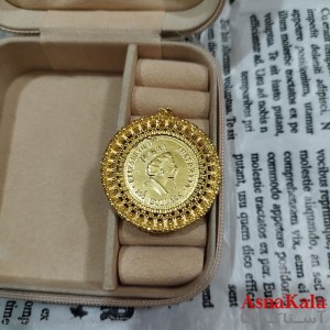 آویز رخ، شمایل، مریمی الیزابت دوم برنجی زنانه طلایی  کد GNB162585W