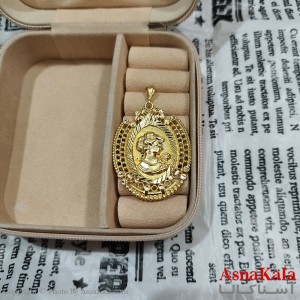 آویز رخ، شمایل، مریمی برنجی زنانه طلایی