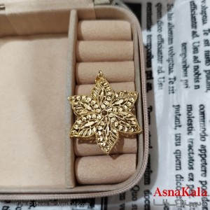 آویز رخ، شمایل، مریمی برنجی زنانه طلایی  کد GNB162591W