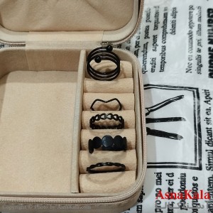 انگشتر پکی زنانه فری سایز رنگ مشکی مجموعه 5 عددی کد ANG191505W