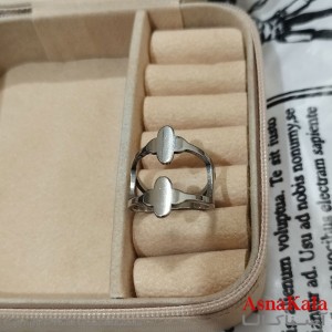 انگشتر زنانه استیل رنگ نقره ای کد ANG191518W
