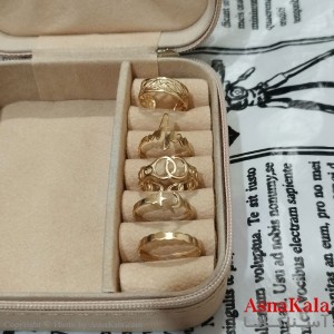 انگشتر پکی زنانه فری سایز رنگ طلایی مجموعه 5 عددی کد ANG191524W