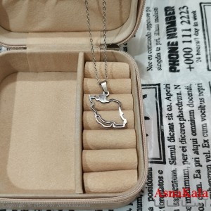 گردنبند دخترانه ایران استیل نقره ای کد GNB162596W