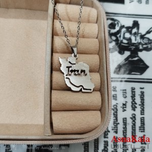 گردنبند دخترانه ایران استیل نقره ای کد GNB162599W