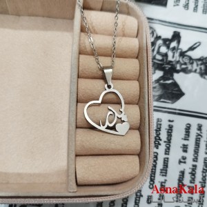 گردنبند پدر استیل نقره ای کد GNB162609W