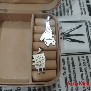 گردنبند ست دونفره استیل نقره ای کد GNB162632W