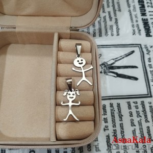 گردنبند ست دونفره استیل نقره ای کد GNB162633W