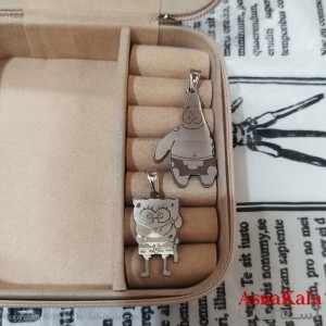 گردنبند ست دونفره استیل نقره ای کد GNB162636W