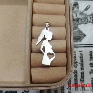 گردنبند مادر استیل نقره ای کد GNB162640W