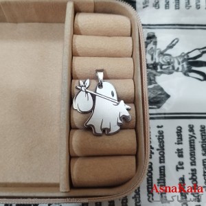 گردنبند استیل نقره ای کد GNB162649W