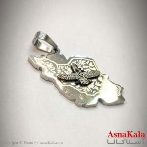 آویز استیل زنانه و مردانه ایران با نماد فروهر رنگ ثابت دورنگ کد GNB162681W