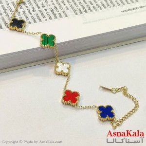 دستبند زنانه  زنجیری ونکلیف رنگ طلایی کد DSB181783W