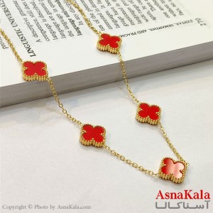 گردنبند زنانه شیک استیل مدل ونکلیف طلایی کد GNB162719W