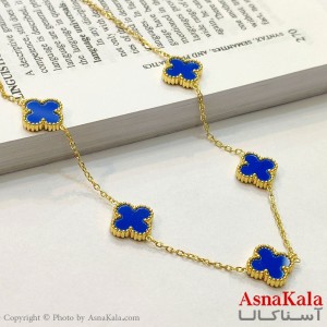 گردنبند زنانه شیک استیل مدل ونکلیف طلایی کد GNB162720W