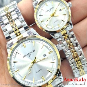 ساعت مچی ست دونفره مردانه و زنانه رومانسون بنداستیل  رنگ ثابت وضدآب کد WTCH11554W