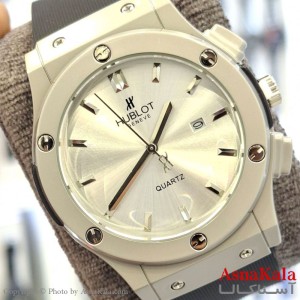 ساعت مچی  هابلوت بند چرمی و رابر آبکاری قاب شرکتی کد WTCH11578W