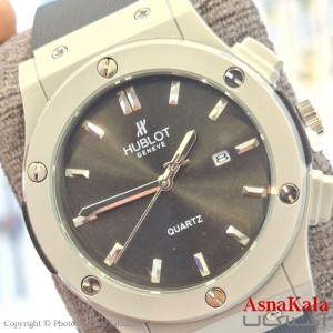 ساعت مچی  هابلوت بند چرمی و رابر آبکاری قاب شرکتی کد WTCH11583W
