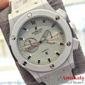 ساعت مچی  هابلوت بند چرمی و رابر آبکاری قاب شرکتی کد WTCH11588W