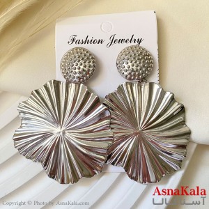 گوشواره فشن طرح آینه ای رنگ نقره ای کد GSH1521738W