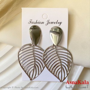 گوشواره فشن طرح برگ رنگ نقره ای کد GSH1521742W