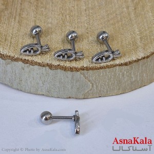 پیرسینگ استیل زنانه گوشواره مدل ماهی کد PR2320W