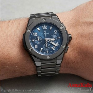 ساعت مچی  هابلوت بند فلزی سه موتور فعال  آبکاری قاب شرکتی کد WTCH111669W