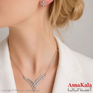 سرویس جواهری زنانه طرح مجلسی مدل گندمی نگیندار کد NIM141279W