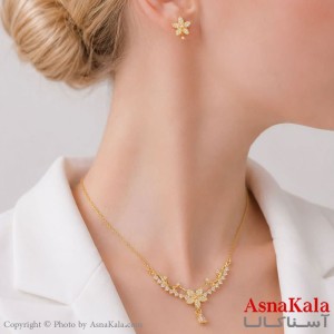 سرویس جواهری زنانه طرح مجلسی مدل گل نگیندار کد NIM141284W