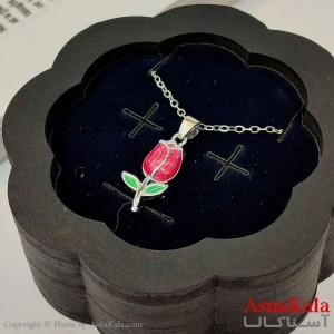 گردنبند زنانه استیل مدل گل کد GNB162764W -آسناکالا