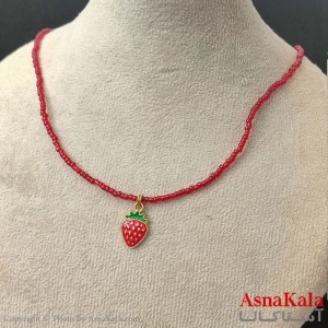گردنبند زنانه استیل مدل  توت فرنگی کد GNB162775W -آسناکالا