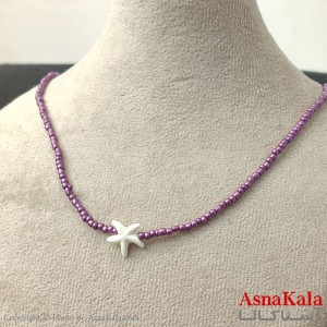 گردنبند زنانه استیل مدل  ستاره کد GNB162777W -آسناکالا