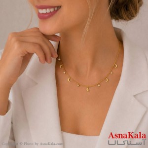 گردنبند زنانه استیل مدل ماه کد GNB162813W -آسناکالا